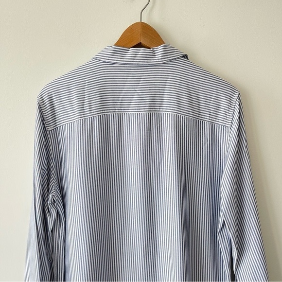 ❌SOLD ❌Aritzia Sunday Best Montana Shirt Striped button-down shirt White/Royal - Picture 5 of 10